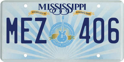 MS license plate MEZ406