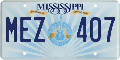MS license plate MEZ407