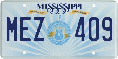 MS license plate MEZ409