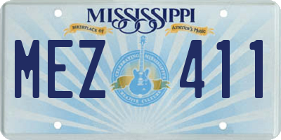 MS license plate MEZ411