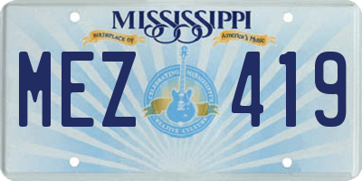 MS license plate MEZ419