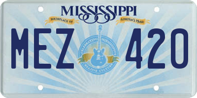 MS license plate MEZ420