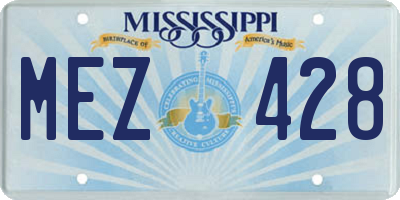 MS license plate MEZ428