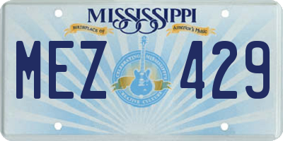 MS license plate MEZ429