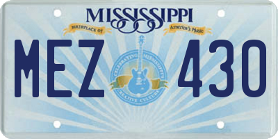 MS license plate MEZ430