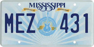 MS license plate MEZ431