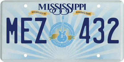 MS license plate MEZ432