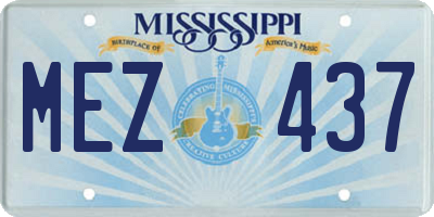 MS license plate MEZ437