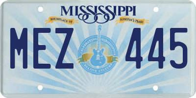 MS license plate MEZ445