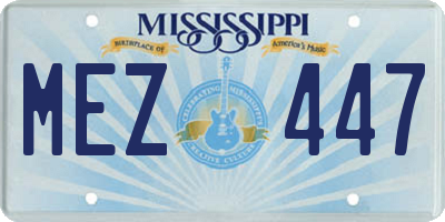 MS license plate MEZ447