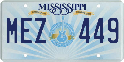 MS license plate MEZ449