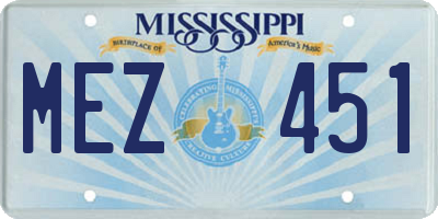MS license plate MEZ451