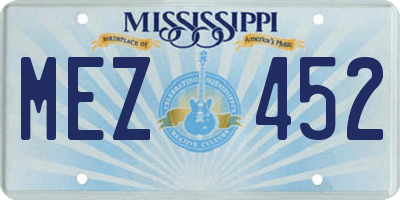 MS license plate MEZ452