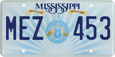 MS license plate MEZ453