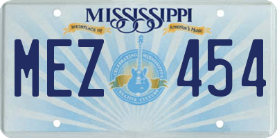 MS license plate MEZ454
