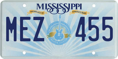 MS license plate MEZ455