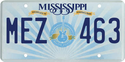 MS license plate MEZ463