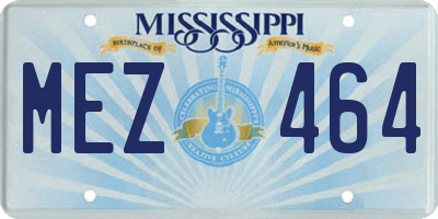 MS license plate MEZ464