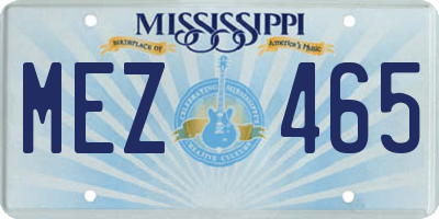 MS license plate MEZ465