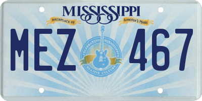 MS license plate MEZ467
