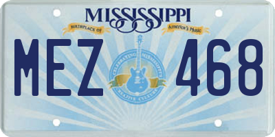 MS license plate MEZ468