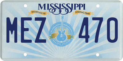 MS license plate MEZ470