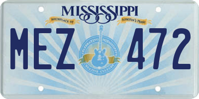 MS license plate MEZ472