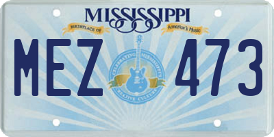 MS license plate MEZ473