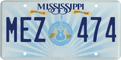 MS license plate MEZ474