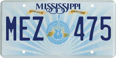 MS license plate MEZ475