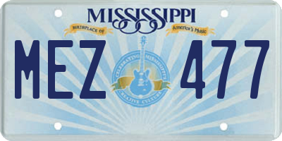 MS license plate MEZ477