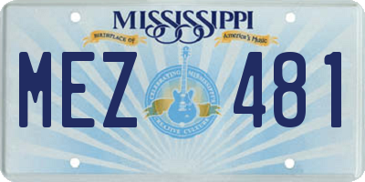 MS license plate MEZ481
