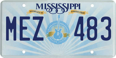 MS license plate MEZ483