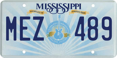 MS license plate MEZ489