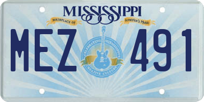 MS license plate MEZ491