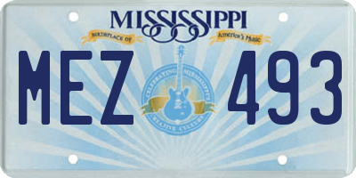 MS license plate MEZ493