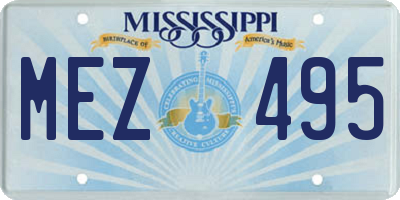 MS license plate MEZ495