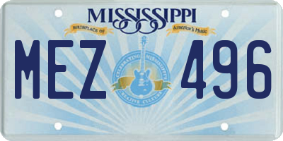 MS license plate MEZ496