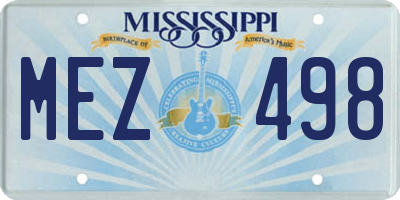MS license plate MEZ498