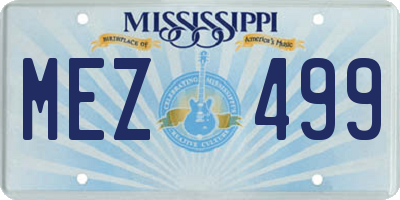 MS license plate MEZ499
