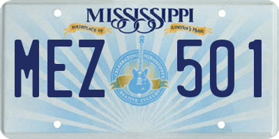 MS license plate MEZ501