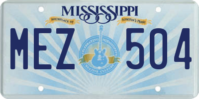 MS license plate MEZ504