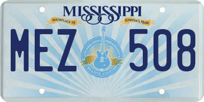 MS license plate MEZ508