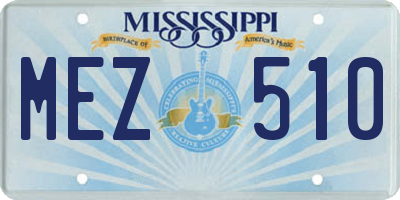 MS license plate MEZ510