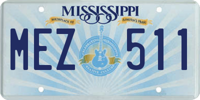 MS license plate MEZ511