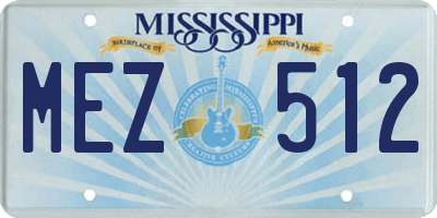 MS license plate MEZ512