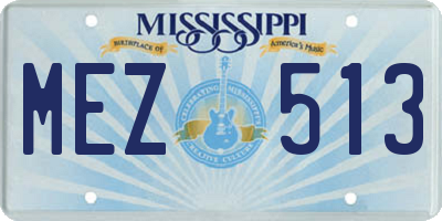 MS license plate MEZ513
