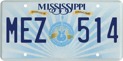 MS license plate MEZ514