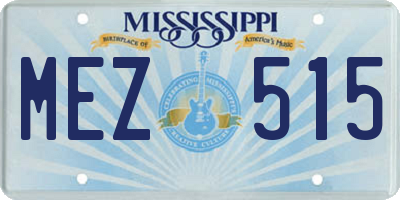 MS license plate MEZ515