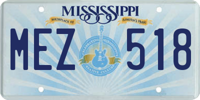 MS license plate MEZ518